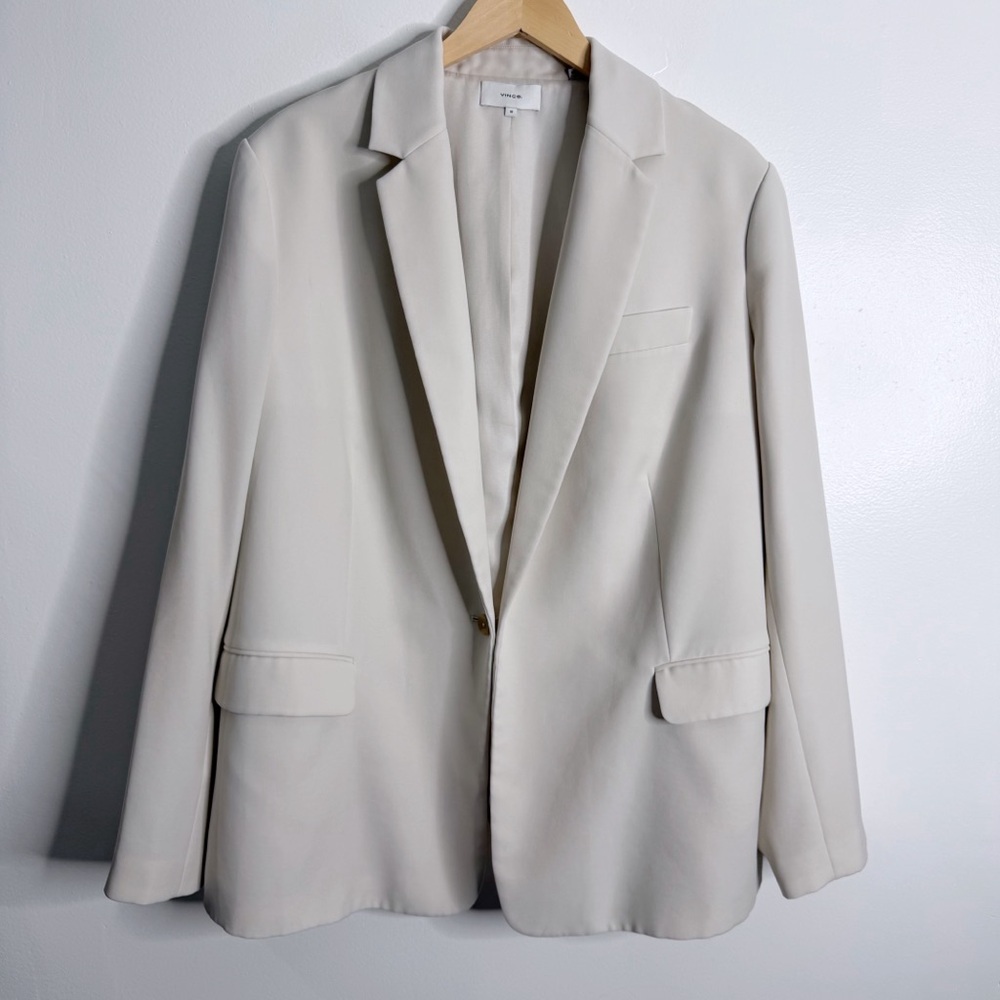 Vince Cream Single-Button Blazer